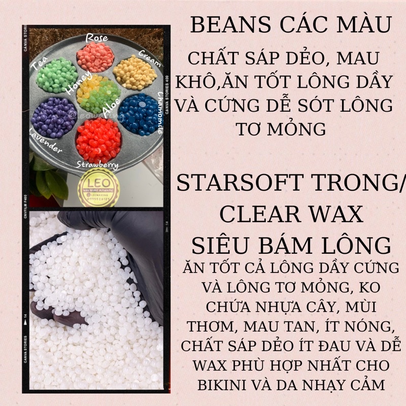 600g SÁP TẨY LÔNG WAX BEANS GIÚP TẨY LÔNG TRIỆT LÔNG TẶNG KÈM QUE WAX