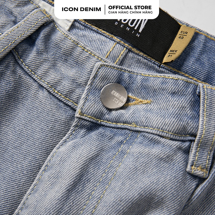 Quần Jean Baggy Nam ICON DENIM Trơn Wash | BigBuy360 - bigbuy360.vn