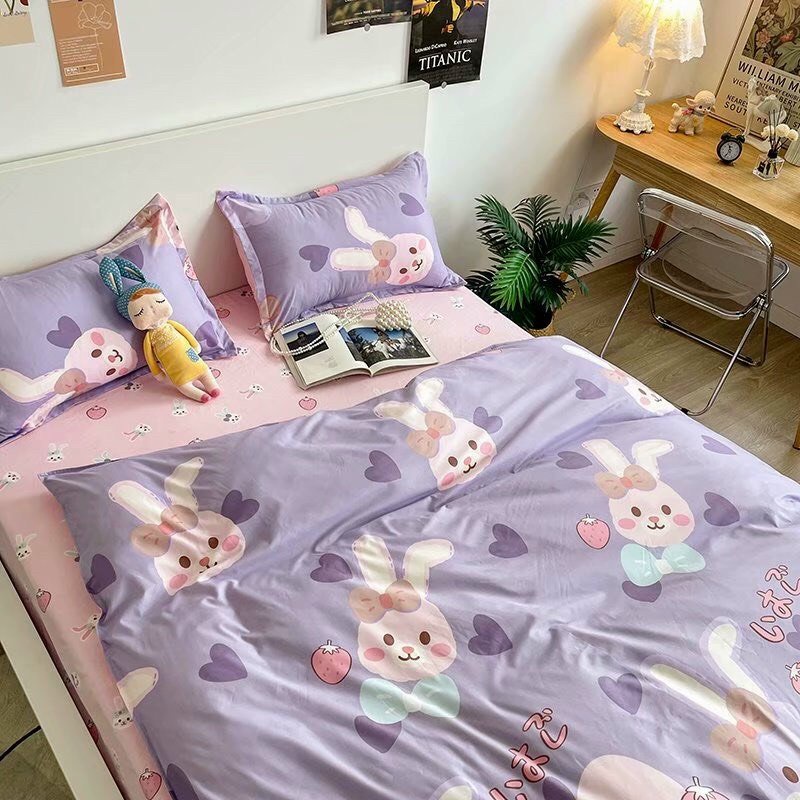 Bộ chăn ga gối Cotton Poly MD.Decor - Bedding hoạ tiết dễ thương, nhiều kích thước ga nệm m4 m6 m8