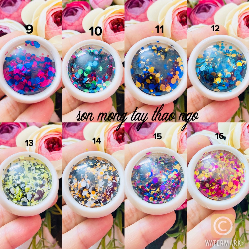 (hàng mới về) Kim tuyến tròn trang trí móng dành cho Nail siêu xinh 7k/1 hủ