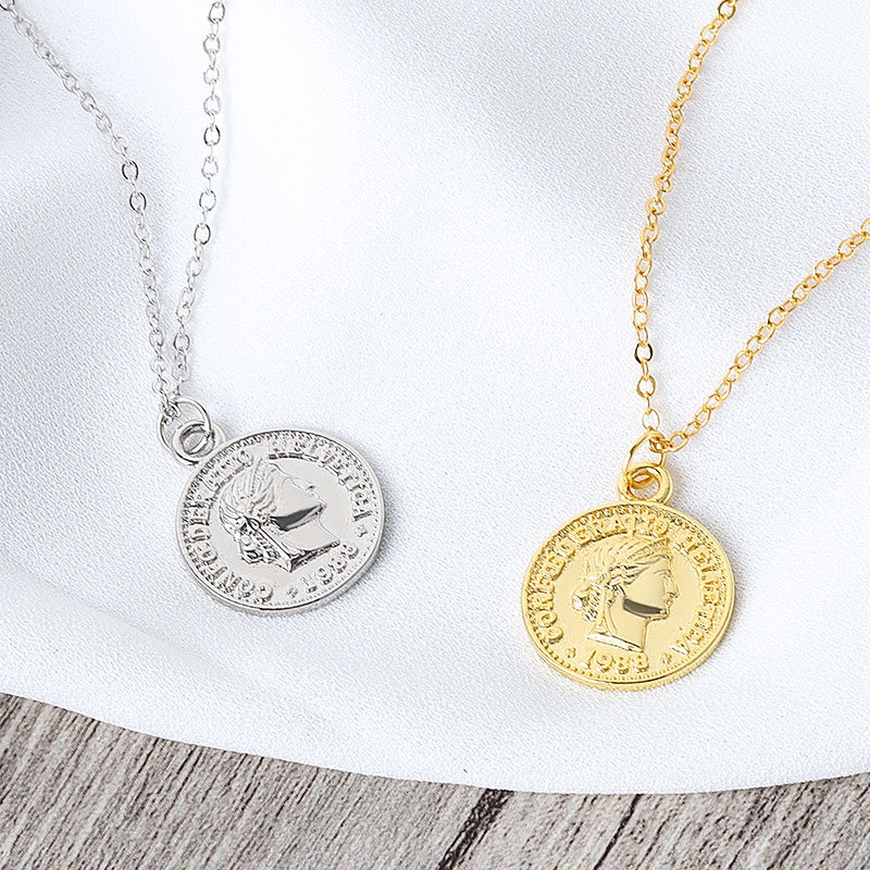 Vòng cổ Mặt Đồng Xu May Mắn Thời Trang Dành Cho Nữ