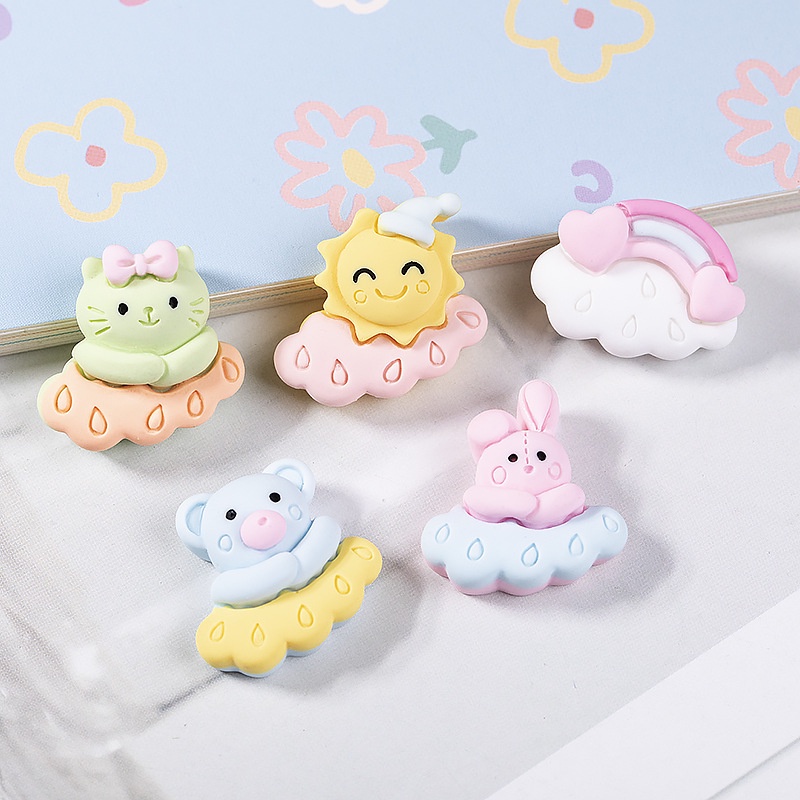 Set 10 đám mây hoạt hình xinh xắn phụ kiện làm kẹp tóc