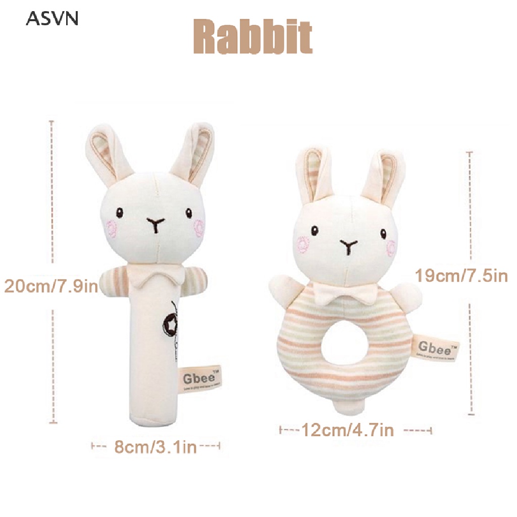 Asvn❤ Đồ Chơi Lắc Cầm Tay Hình Động Vật Hoạt Hình Nhồi Bông Mềm Mại Dễ Thương Giáo