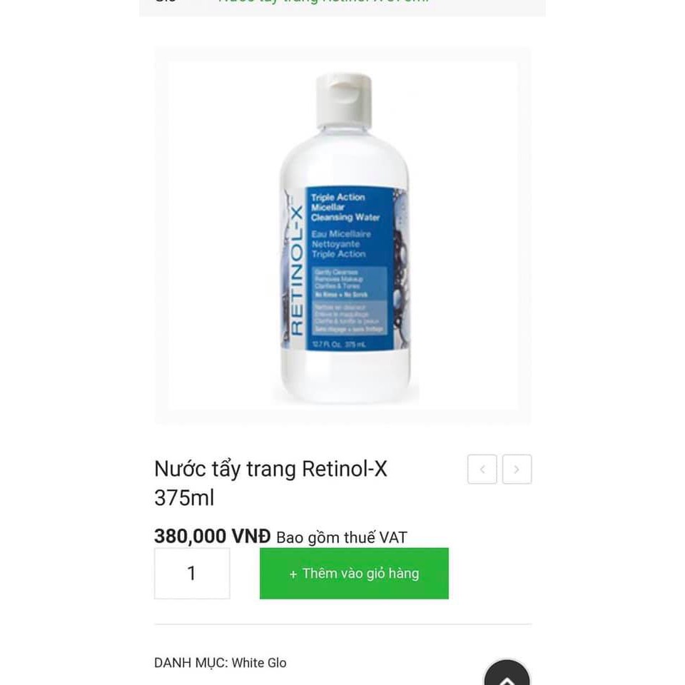 Nước tẩy trang RETINOL-X / Triple Action Micellar Cleansing Water