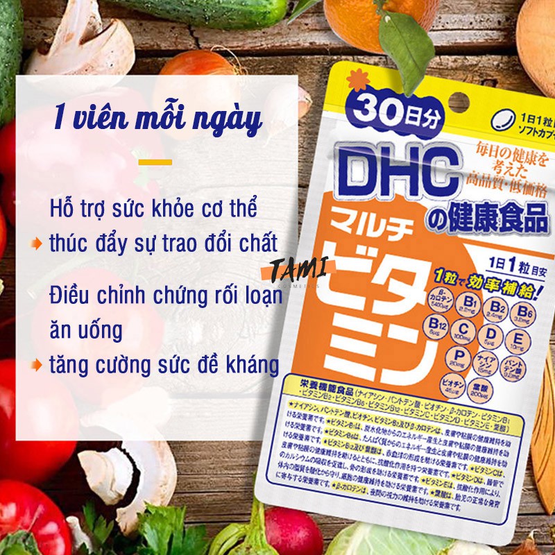 Viên uống Vitamin tổng hợp DHC Nhật Bản bổ sung 12 loại vitamin thiết yếu thực phẩm chức năng gói 90 ngày TM-DHC-MUL90