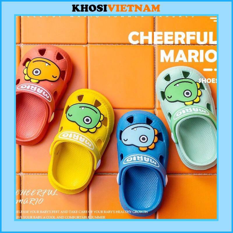 Dép sục cho bé Cheerful Mario KHỦNG LONG siêu mềm, êm, nhẹ kiểu dáng dễ thương mã VGR68