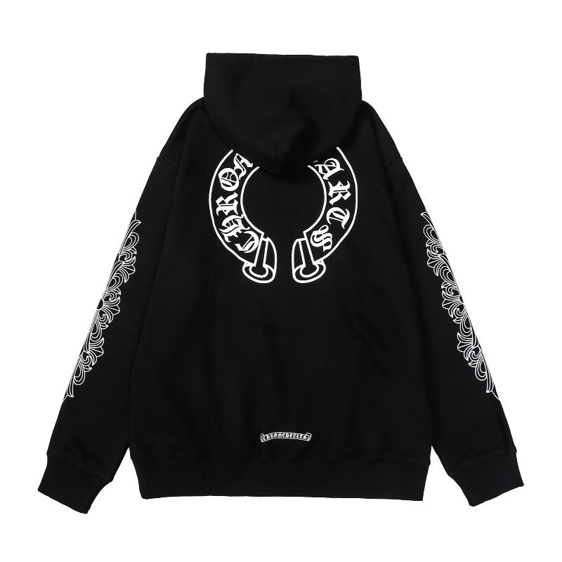 Hàng Có Sẵn Áo Hoodie Thể Thao Cotton Tay Dài In Hình Cánh Tay Móng Ngựa Chrome Hearts Unisex