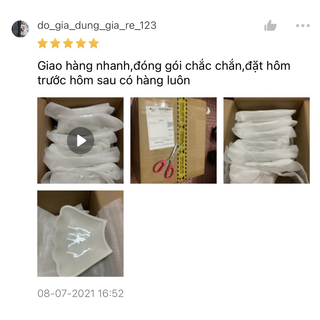 Chén đĩa chấm sứ siêu nhẹ viền vàng - Sứ xương siêu nhẹ Minh Châu