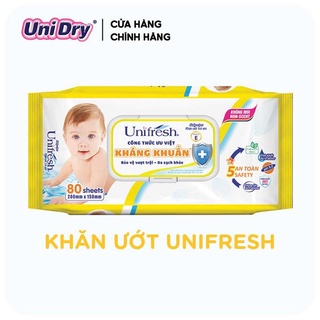 [Qùa tặng không bán] Khăn ướt UniFresh Vitamin E 80 miếng