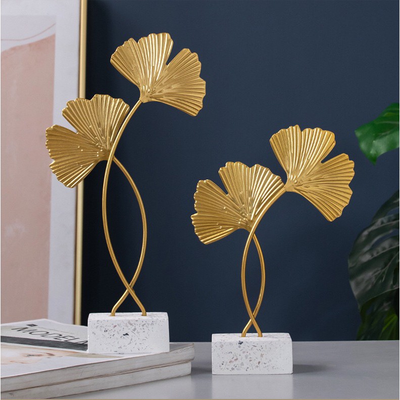 LÁ RẺ QUẠT GINKGO, LÁ RÙA BẰNG THÉP SƠN TĨNH ĐIỆN, TRANG TRÍ NHÀ, DECOR KỆ