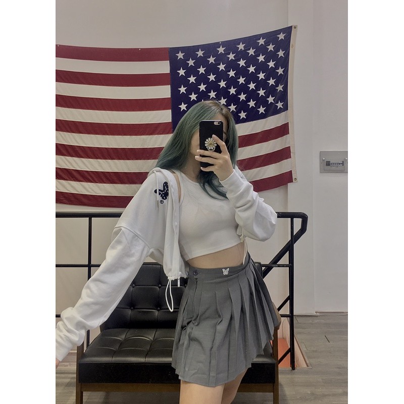 Áo ZIP UP HOODIE - áo khoác croptop khóa kéo | BigBuy360 - bigbuy360.vn