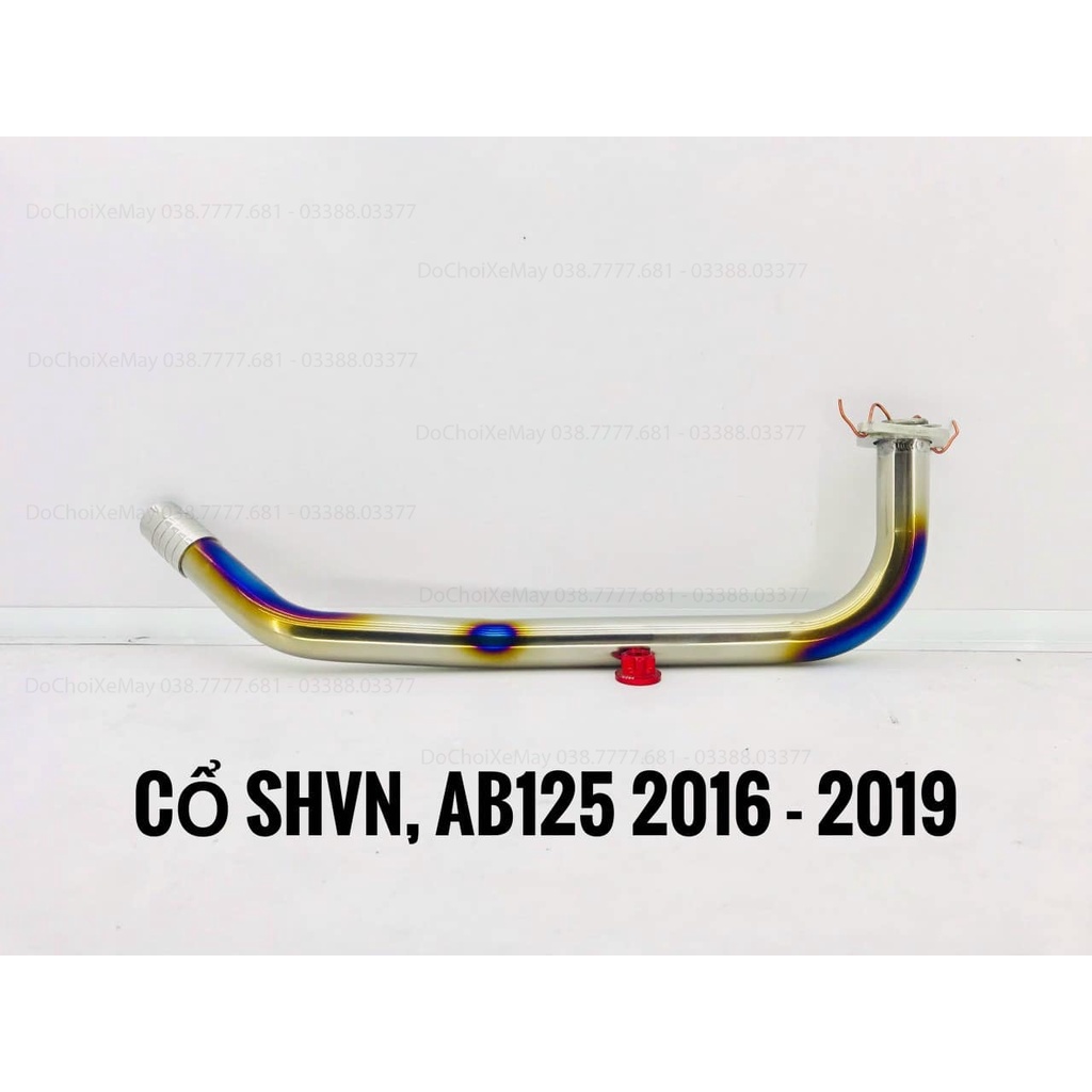 Cổ Titan gắn pô Exciter Sirius Wave Dream Vario Click Vision Raider Winner Sonic Future Led đánh bóng Titanium 100%