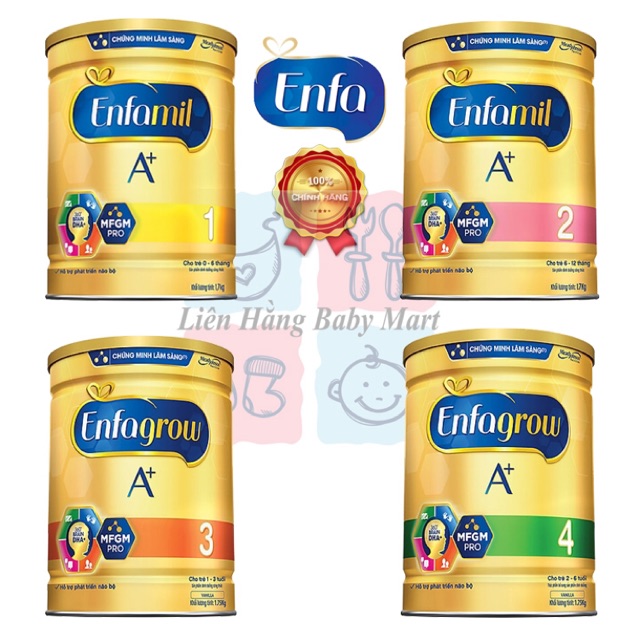 [Chính hãng] Sữa Enfamil A+ đủ số 1.2.3.4 ( 1750gram)