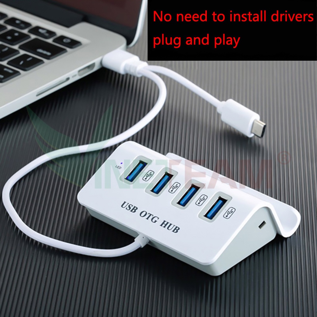 Bộ chuyển đổi Kết Nối OTG Vinetteam, Bộ chia 4 cổng Usb otg hub Type-c , Micro USB cho điện thoại
