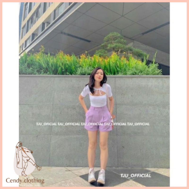 [Hàng Cao Cấp Loại 1] Quần Short Nữ Cạp Cao Cendy Clothing - CD064