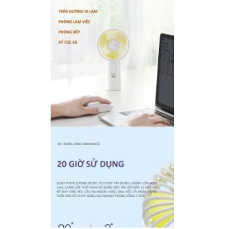 Quạt mini cầm tay phun sương tích điện Jisulife F9 Hot 2020, quạt phun sương 2IN1, lực gió siêu mạnh, tạo đổ ẩm cho da