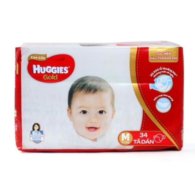 Tã Dán Huggies Gold M34