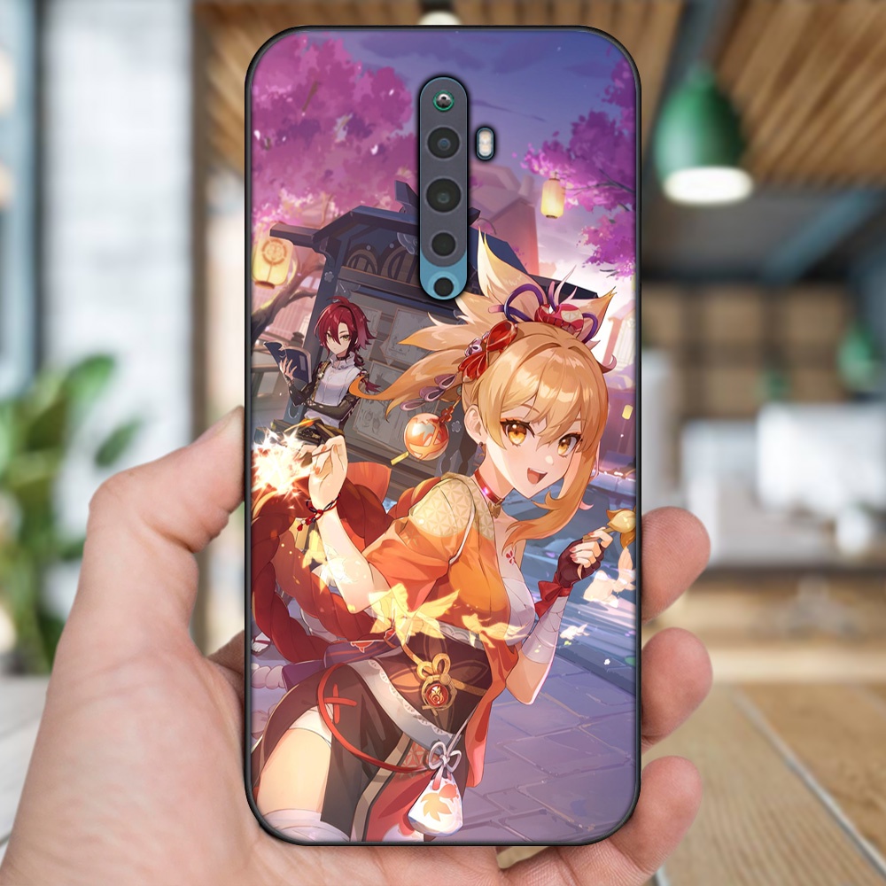 Ốp lưng Oppo Reno 2F viền đen in hình Yoimiya Genshin Impact