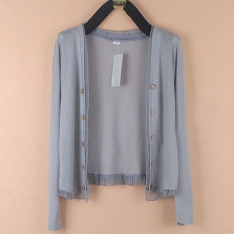 Áo Khoác Cardigan Dệt Kim Mỏng Dáng Ngắn Dài Tay Thời Trang Mùa Hè Dành Cho Nữ Dreary004 2022