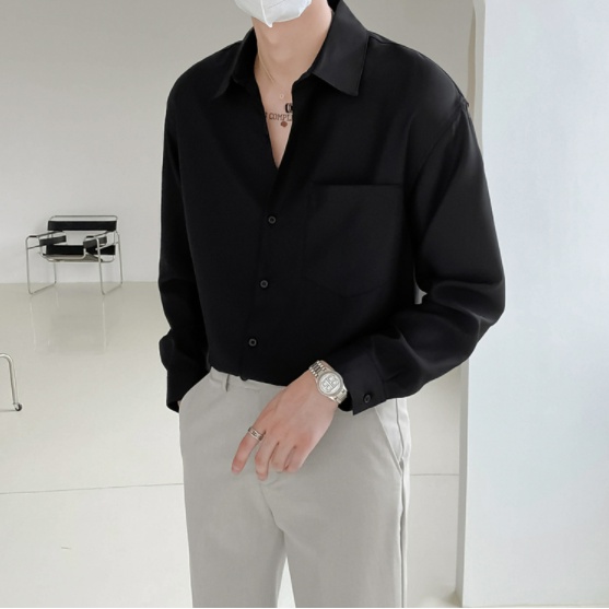 Áo Sơ Mi Trơn Tay Dài Thoáng Khí Màu Sắc Đơn Giản Dành Cho Nam