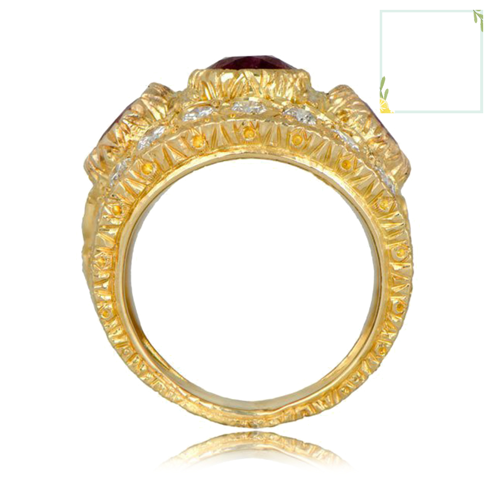 Nhẫn Đính Đá Ruby Nhân Tạo Thời Trang Cho Nữ