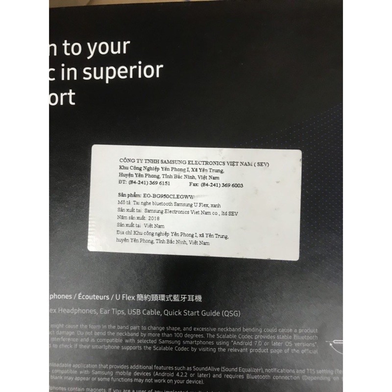 Tai Nghe Bluetooth Samsung Level U Flex Chính Hãng Nguyên Siu