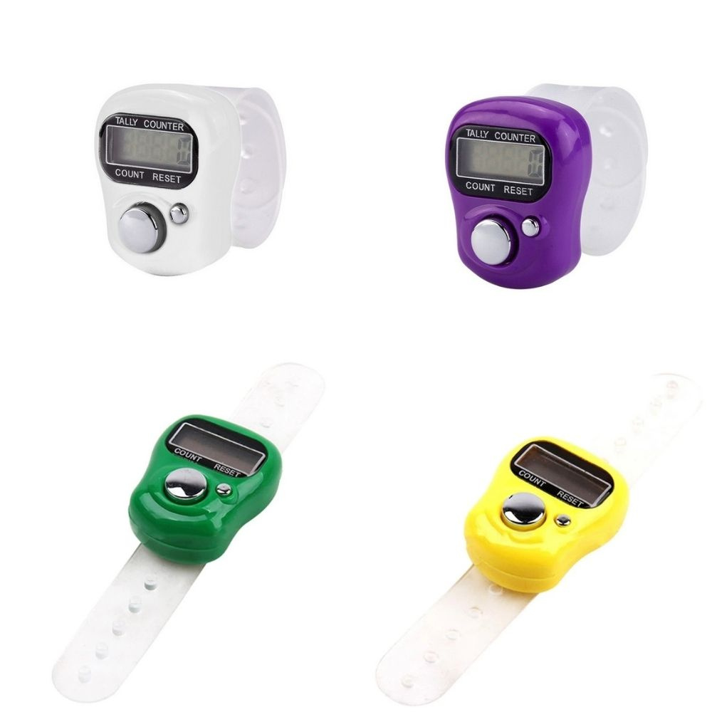 Máy đếm điện tử mini màn hình LCD đeo tay tiện dụng