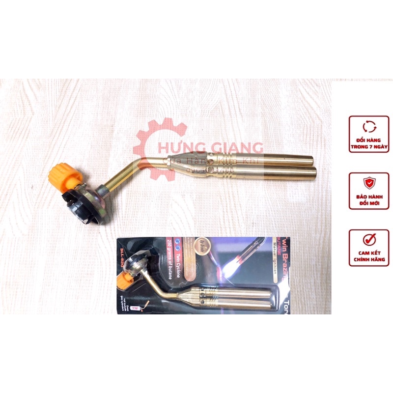 Đèn Khò Ga, Đầu Khò 2 Ống Bằng Đồng Dùng Cho Bình mini CHÍNH HÃNG