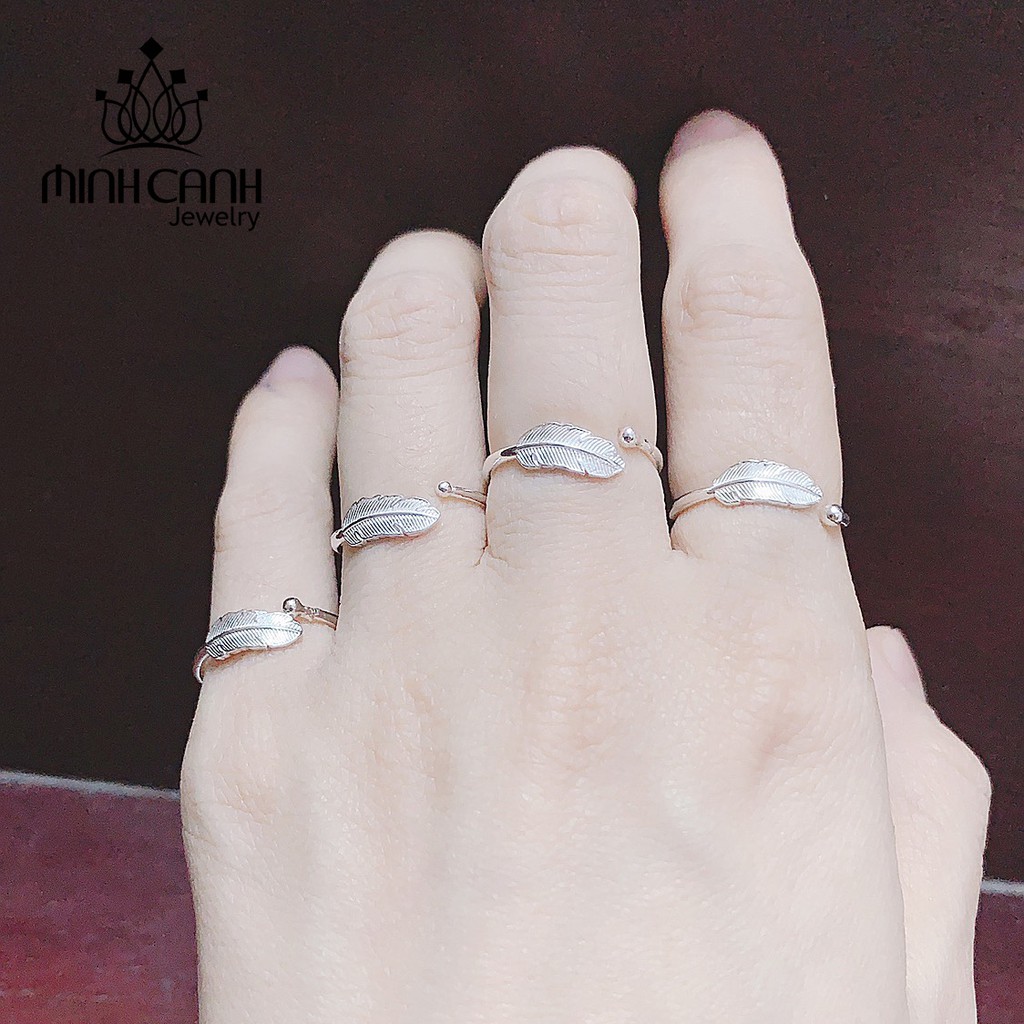 Nhẫn Bạc Lông Vũ Loại Dày Dặn - Minh Canh Jewelry