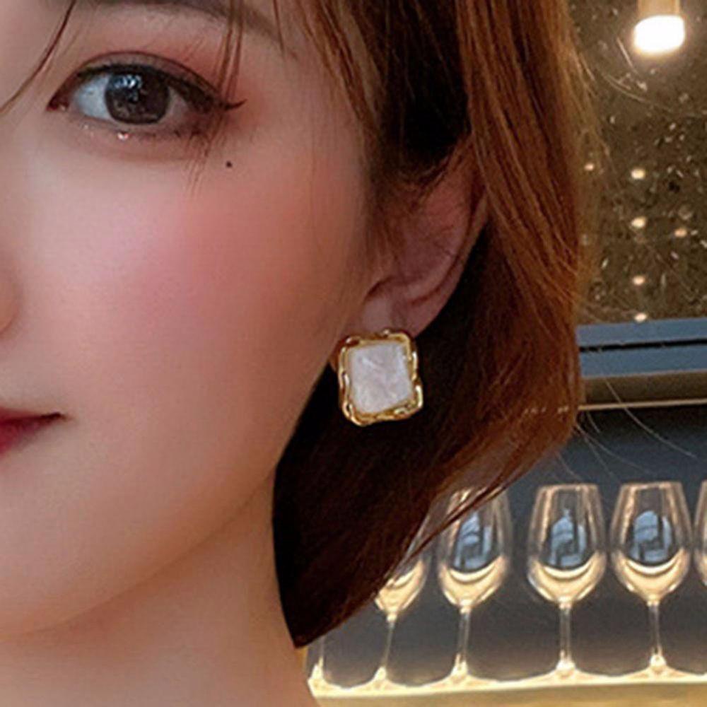 JARRED Bông Tai Hình Vuông Bằng Acrylic Phong Cách Retro Ngọt Ngào Cho Nữ