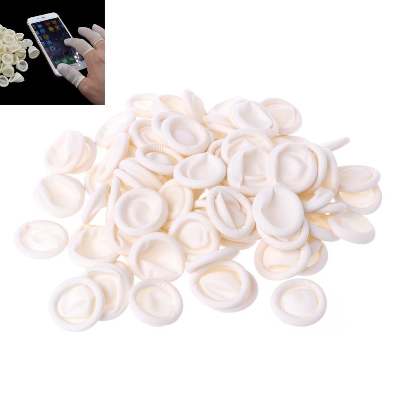 Set 100 Găng Tay Cao Su Latex Bảo Vệ Ngón Tay Mới