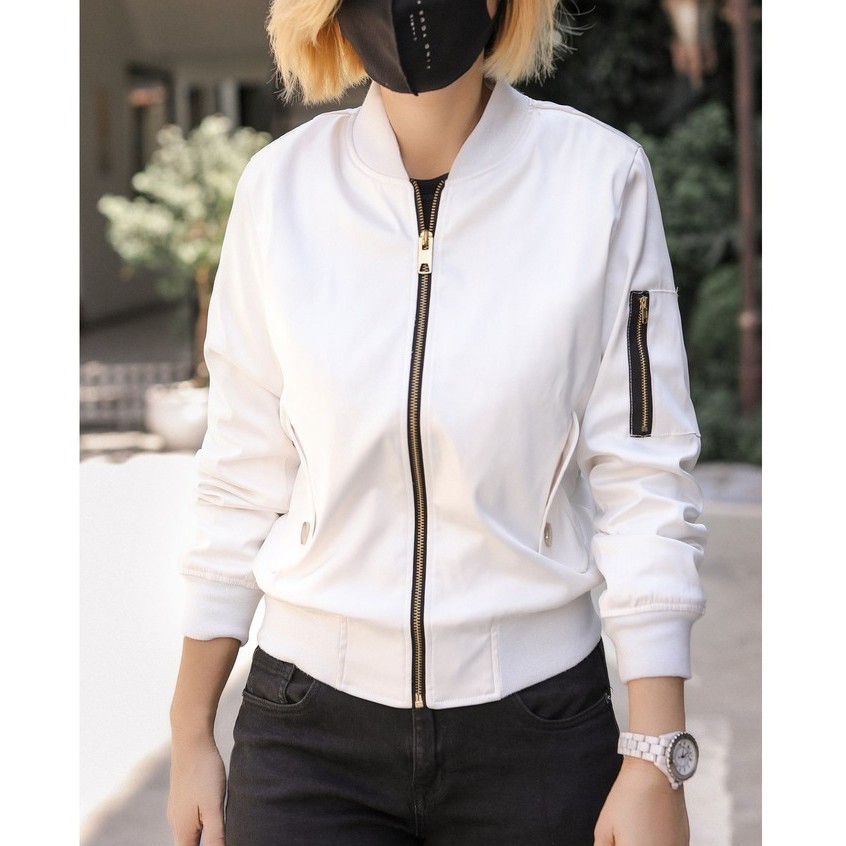 Áo khoác bomber khóa kéo tay thời trang chính hãng TK FASHION K102