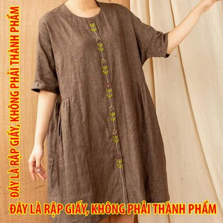 Rập giấy BD004 - Đầm nhún hông, cài khuy, có túi - NL