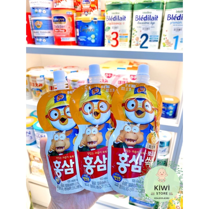 Nước hồng sâm hoa quả Pororo Paldo cho bé