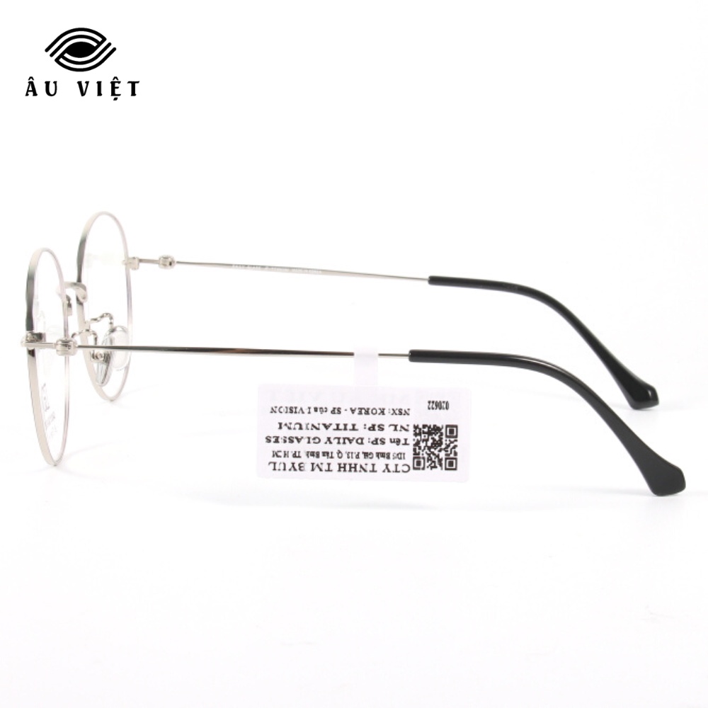 Gọng kính nam nữ kim loại titanium dáng tròn Daily Glasses DGA-9800 màu vàng/bạc Full box