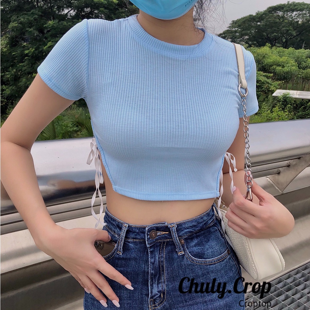 Áo Croptop basic buộc dây hai bên🍓🍓đơn giản dễ phối đồ mà tôn dáng cực kỳ📷📷Lên hình thật📷📷