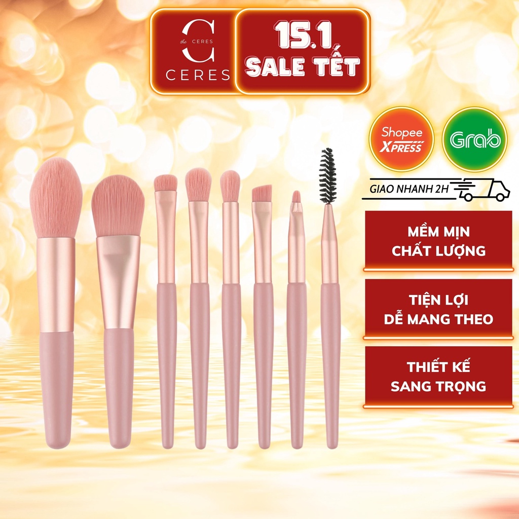 Bộ Cọ Trang Điểm 8 Cây - Makeup Cá Nhân Vintage