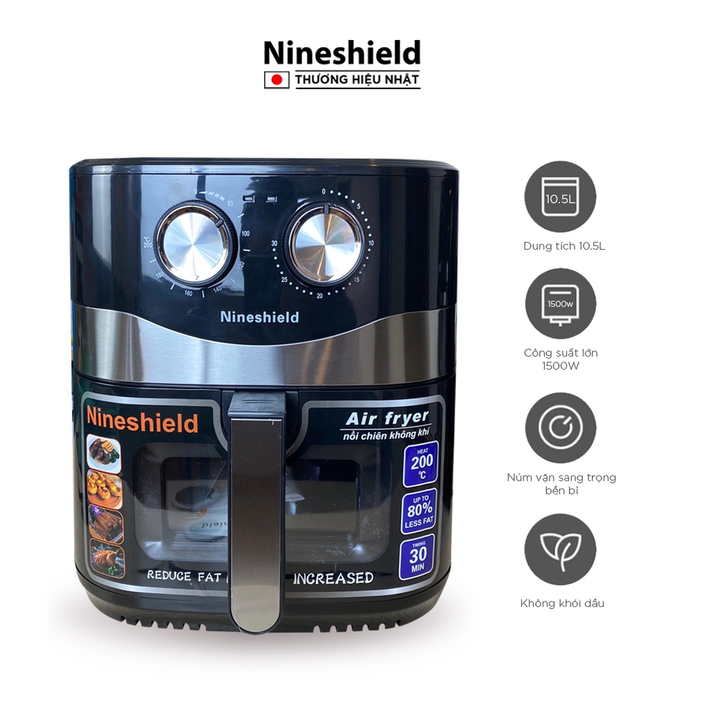 Nồi Chiên Không Dầu 10.5L Nineshield Loại Cơ KB-8002M