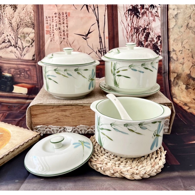 Âu chưng Yến,Âu cháo,súp,đựng cơm,đồ ăn_Gốm sứ Bát Tràng