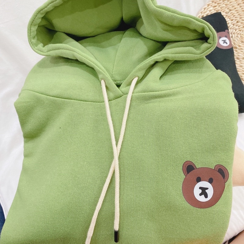 Áo hoodie nam nữ chất nỉ bông 2 lớp dày đẹp in hình gấuu