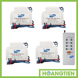 Bộ 4 công tắc điều khiển từ xa sóng RF lắp mặt PANASONIC TPE RC1P + Remote 16 nút RM01