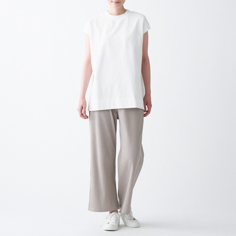 Muji Áo Tunic Vải Sợi Dày