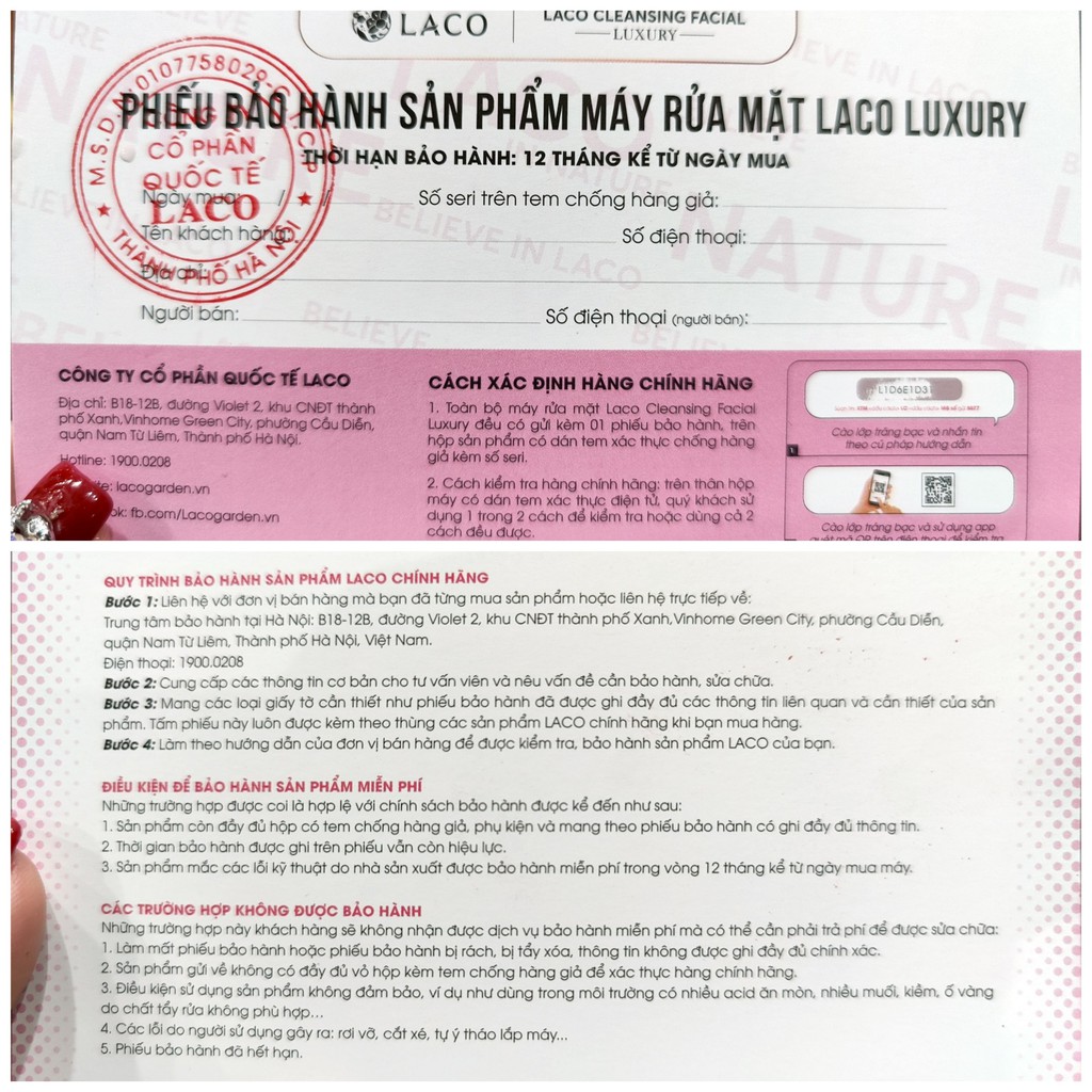 (GIẢM SỐC) Couple tình yêu MÁY RỬA MẶT LACO LUXURY- Massage nâng cơ, Đẩy tinh chất, Tạo Vline vùng mặt