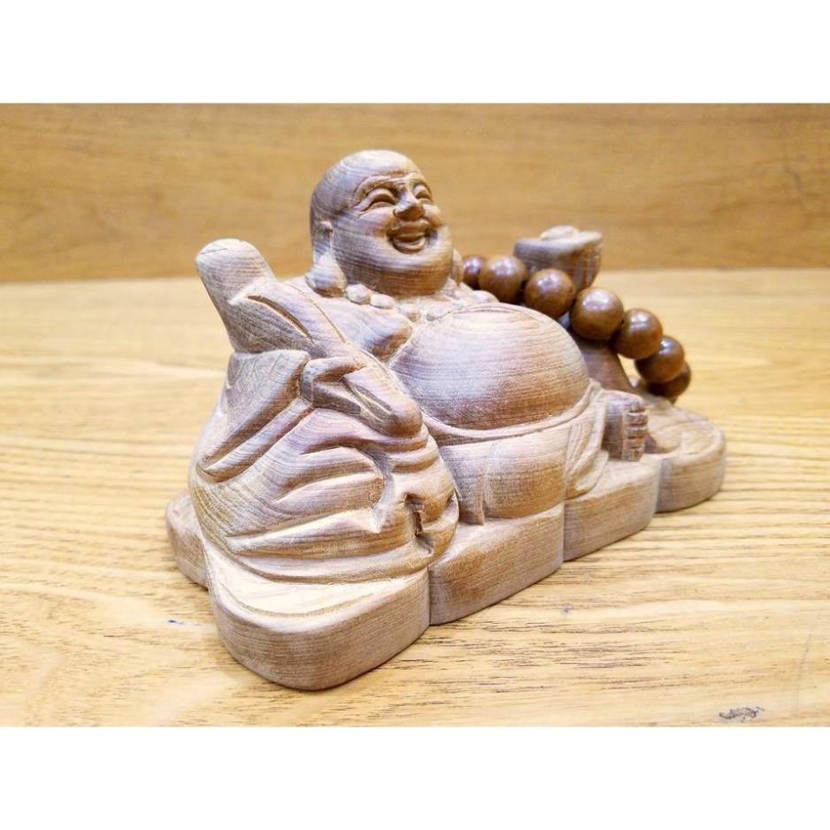 tượng phật di lặc để ô tô gỗ bách xanh. Tặng vòng gỗ bách xanh. | BigBuy360 - bigbuy360.vn