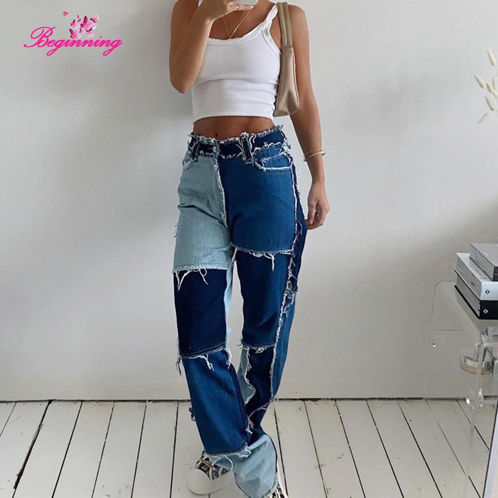 Quần Jeans Nữ Lưng Cao Ống Đứng Thời Trang