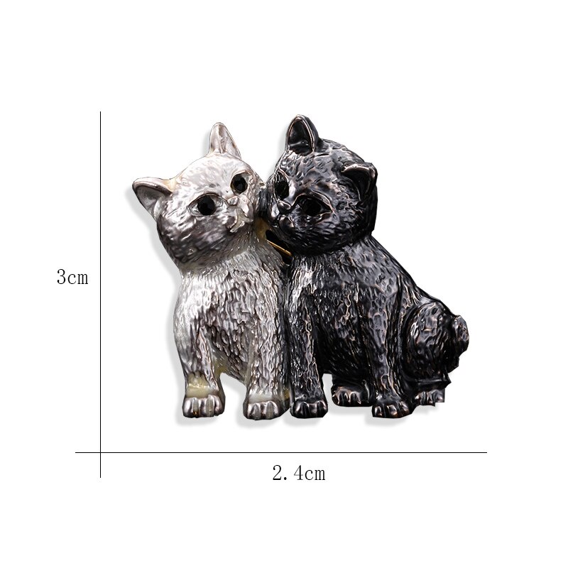 Ghim Cài Áo Hình Mèo Bằng Hợp Kim Tráng Men 2 Màu Sắc