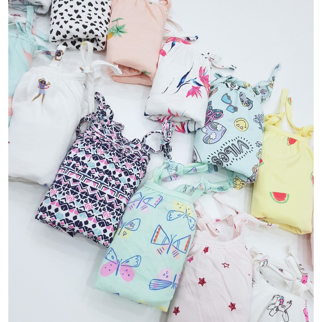 Bộ bé gái 2 dây thun cotton