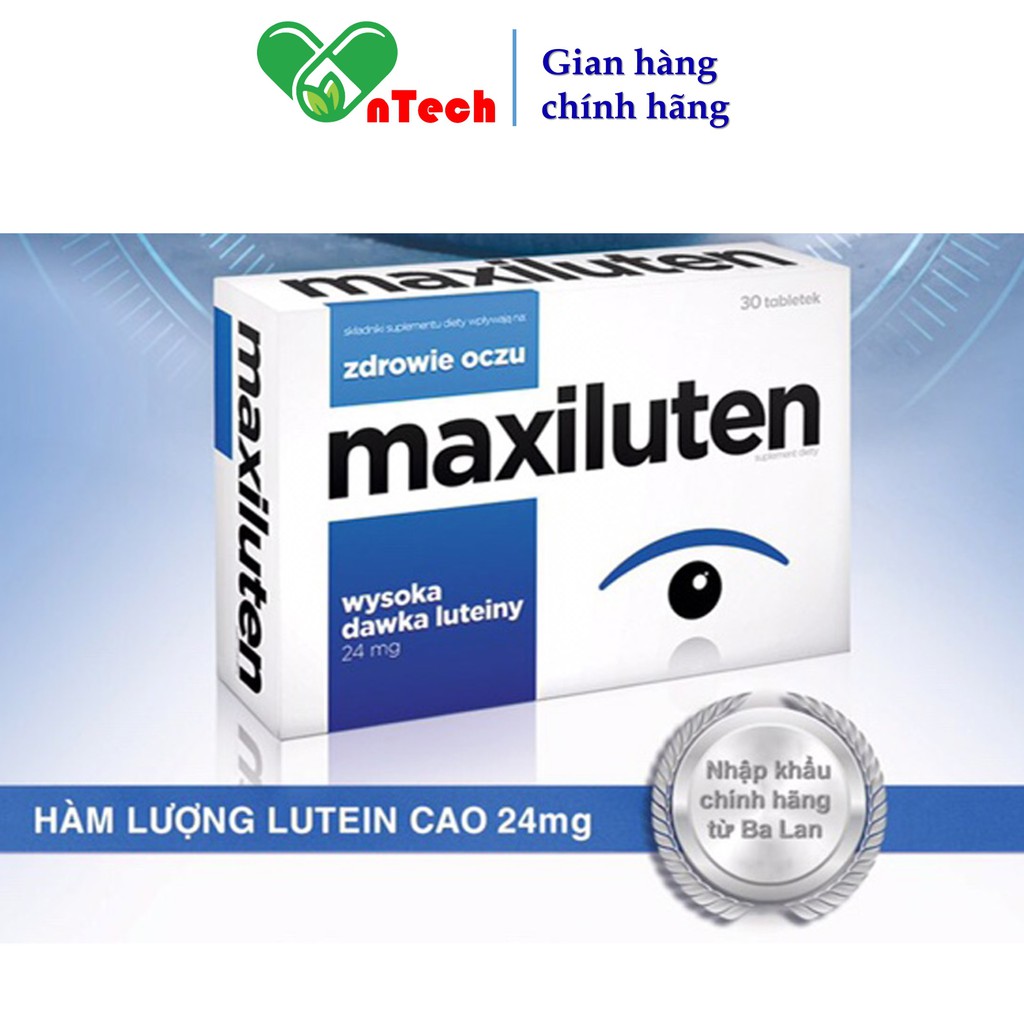 Viên uống bổ mắt AFLOFARM MAXILUTEN tăng cường thị lực cải thiện tình trạng mỏi mắt mờ khô mắt hộp 30 viên