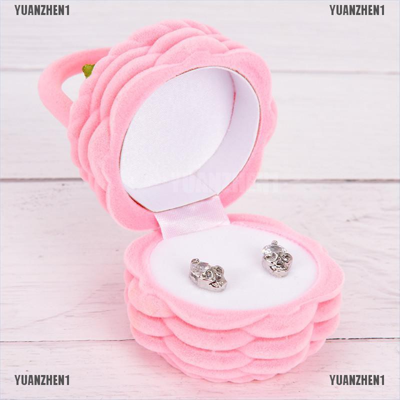 [YUANZHEN1] Hộp Đựng Nhẫn / Bông Tai / Nhẫn Hình Hoa Bằng Nhung