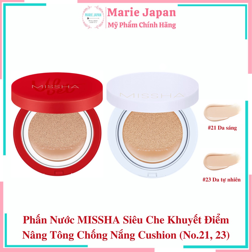 Phấn Nước MISSHA Siêu Che Khuyết Điểm Nâng Tông Chống Nắng Cushion (No.21, 23)